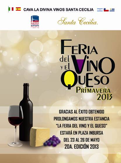 Debido al gran éxito y afluencia que tuvo la semana pasada, la <b>“FERIA DEL VINO Y EL QUESO PRIMAVERA 2013”</b>, tendrá una seguna edición y continua...